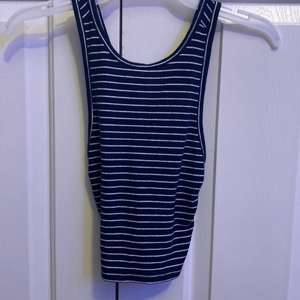 striped crossed back top